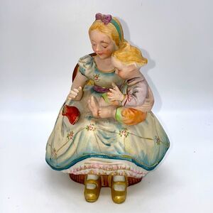 Vintage Shafford Hand Painted Mother Playing with Child Ceramic Bisque